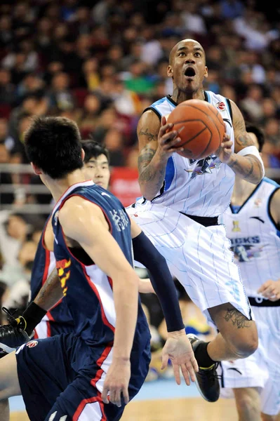 Stephon Marbury Beijing Ducks Top Jumps Score Guangdong Tigers Fourth — Stock Photo, Image