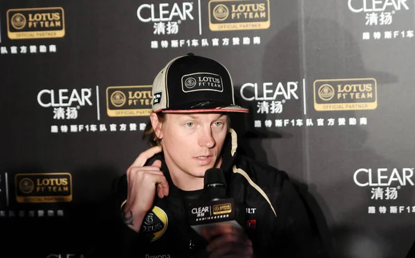 Pilota Finlandese Kimi Raikkonen Del Team Lotus Intervistato Evento Promozionale — Foto Stock