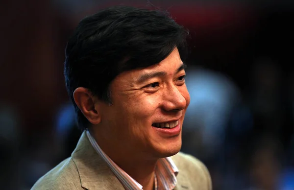 Robin Yanhong Président Chef Direction Baidu Assiste Forum Mondial Gestion — Photo