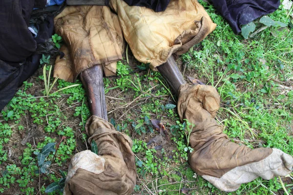 Mumifikálódott Bodys Lába Látható Egy Temetőben Után Qing Dinasztia Tisztviselők — Stock Fotó