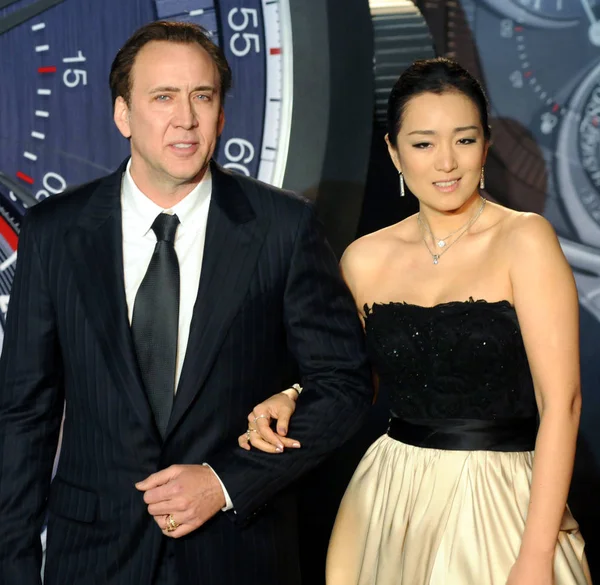 Actor Producer Director Nicolas Cage Chinese Actress Gong Pose Opening — Stock Photo, Image