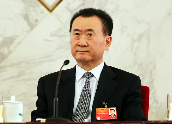 Soubor Čínský Delegát Wang Jianlin Předseda Dalian Wanda Group Navštěvuje — Stock fotografie