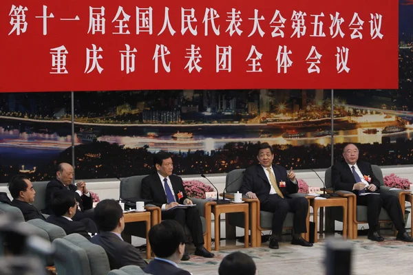 Xilai Правий Комуністична Партія Секретар Чунцин Зображений Під Час Пленарної — стокове фото