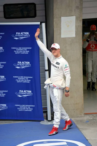 Michael Schumacher Pilote Allemand Équipe Mercedes Remporte Grand Prix Chine — Photo