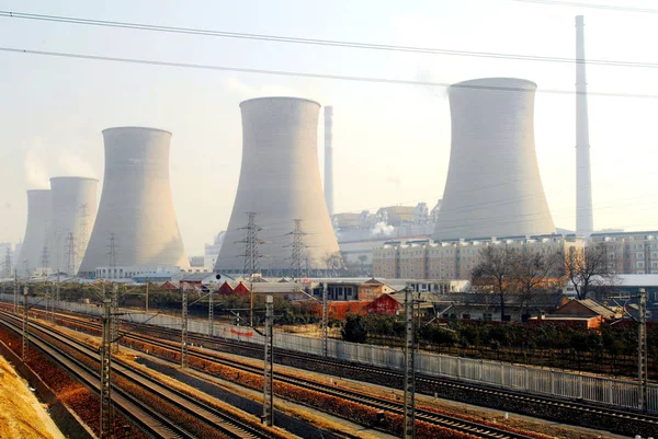 File Vista Una Central Carbón Zhengzhou Provincia Central Chinas Henan — Foto de Stock