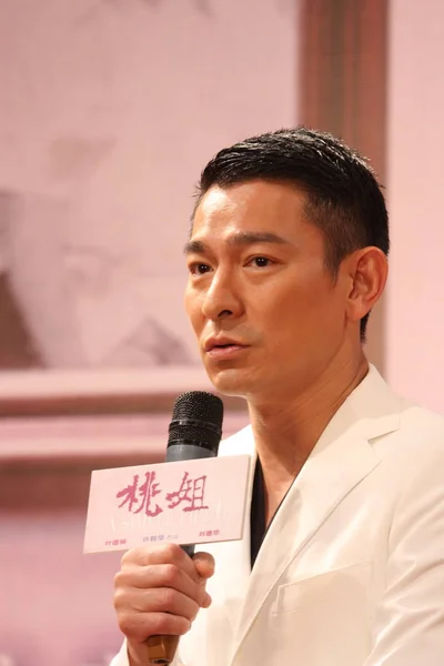 Cantante Attore Hong Kong Andy Lau Parla Durante Una Cerimonia — Foto Stock