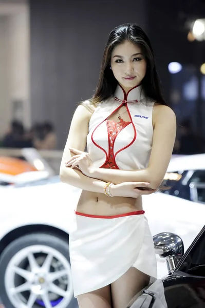 Model Poses Car 12Th Beijing International Automotive Exhibition Known Auto — Stock Photo, Image