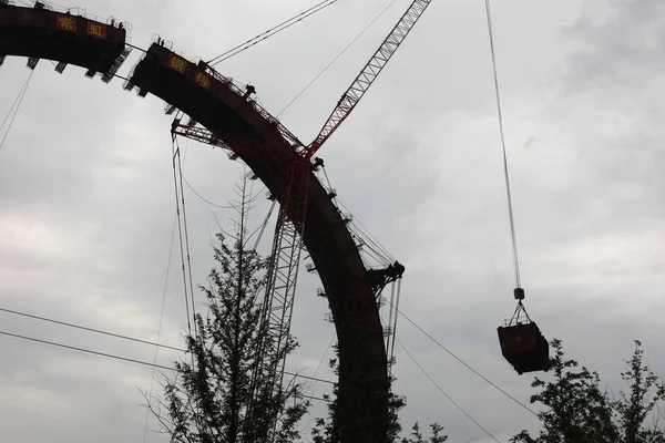 Vista Mundo Maior Roda Gigante Spokeless Que Está Construção Changzhou — Fotografia de Stock