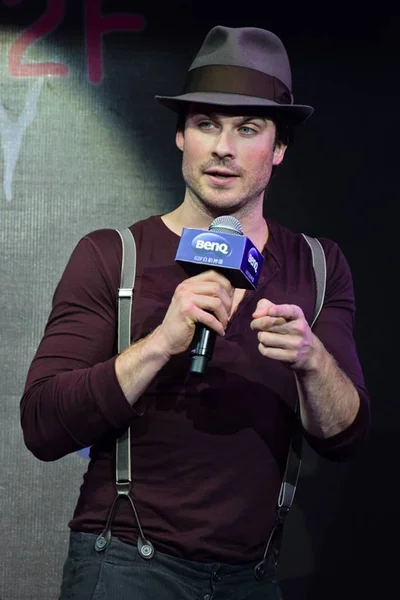 Ator Americano Ian Somerhalder Fala Evento Promocional Para Câmera Digital — Fotografia de Stock