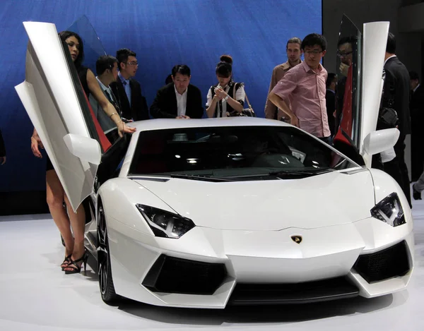 Lamborghini 700 Exhibición Durante 12ª Beijing International Automotive Exhibition Conocido — Foto de Stock