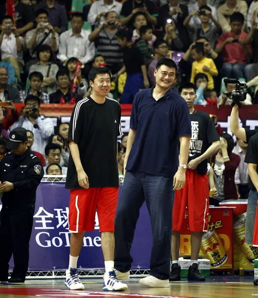 Retired Chinas Basketball Star Yao Ming Chinas Basketball Player Wang — Stock Photo, Image