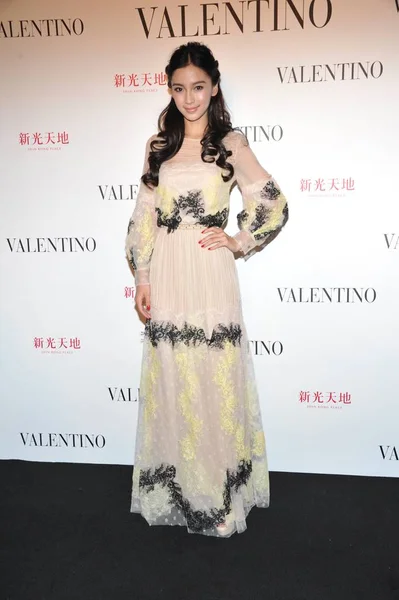 Hong Kong Model Actress Angelababy Attends Opening Ceremony Valentino Store — Stock Photo, Image