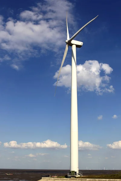 Eine Windkraftanlage Einem Windpark Nantong Provinz Jiangsu Ostchina September 2011 — Stockfoto