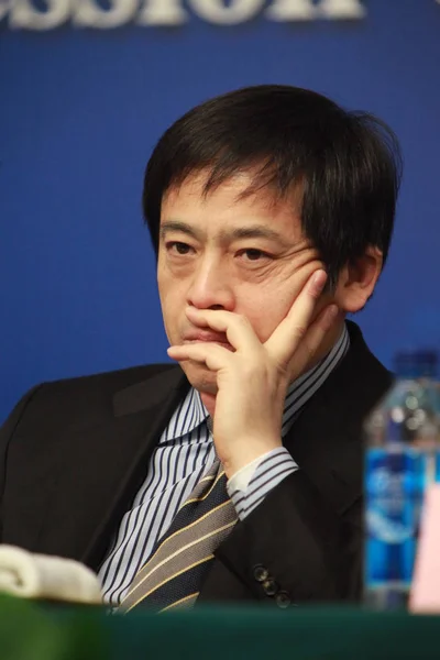 Сян Вэньбо Президент Sany Group Ltd Фото Время Пресс Конференции — стоковое фото