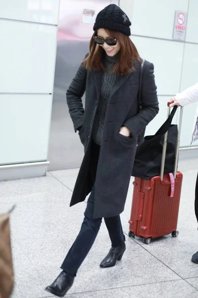 Taiwanesische Schauspielerin Rubin Lin Februar 2019 Auf Dem Internationalen Flughafen — Stockfoto