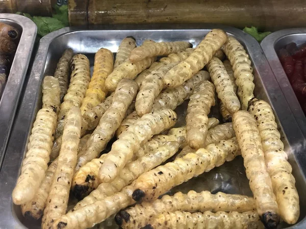 Deep Fried Insects Sale Food Market Kunming City Southwest China — Stock Photo, Image