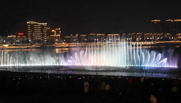 View 199 Meter Tall Musical Fountain Which Tallest One China — стоковое фото