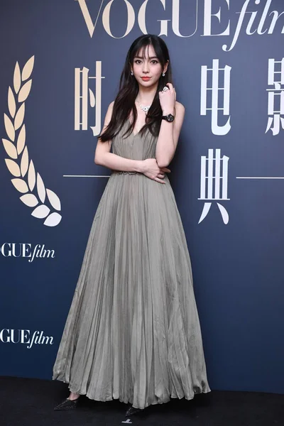 Actrița Angelabababy Din Hong Kong Pozează Timp Sosește Covorul Roșu — Fotografie, imagine de stoc
