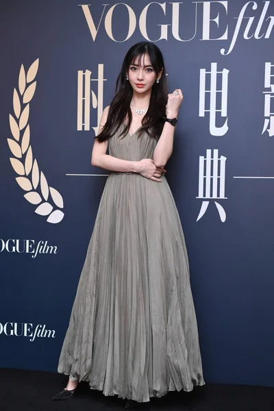 Actrița Angelabababy Din Hong Kong Pozează Timp Sosește Covorul Roșu — Fotografie, imagine de stoc