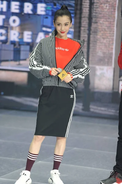 Actriz Hong Kong Angelababy Asiste Evento Promocional Para Adidas Shanghai — Foto de Stock