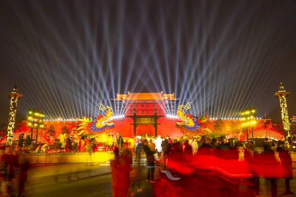 Ancient Palace Tang Dynasty Illuminated Lantern Fair Chinese Lunar New — Stock Photo, Image
