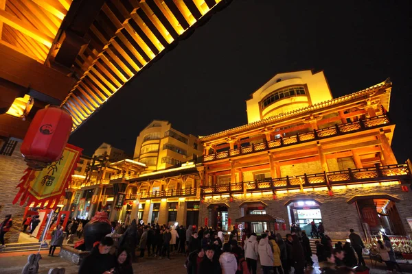 Een Nacht Uitzicht Caowei Oude Stad Xuchang Stad Centraal China — Stockfoto