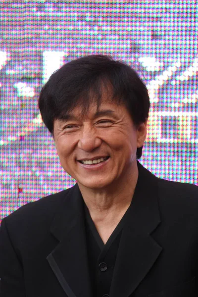 Hongkongské Kungfu Superstar Jackie Chan Navštěvuje Tisková Konference Premiéře Filmu — Stock fotografie