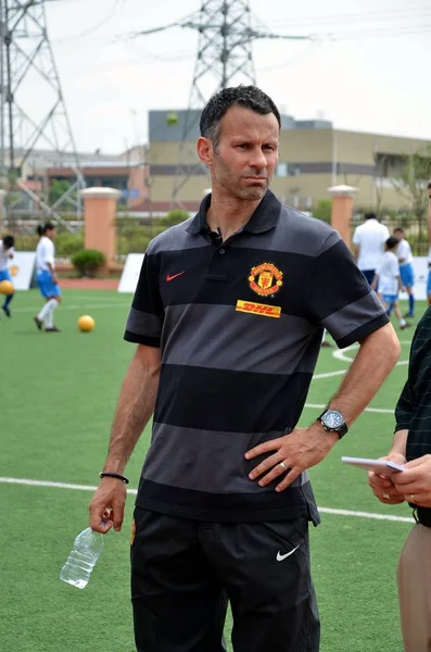 Der Walisische Fußballer Ryan Giggs Von Manchester United Ist Während — Stockfoto