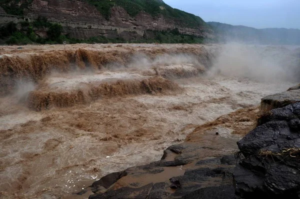Widok Wodospad Hukou Prowincji Północny Prowincja Chinas Shanxi Lipca 2012 — Zdjęcie stockowe