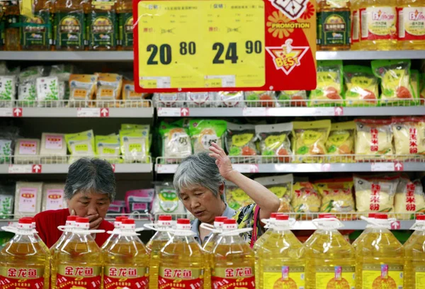 Китайський Магазин Покупцям Приготування Масла Супермаркеті Huaibei Міста Східна Chinas — стокове фото