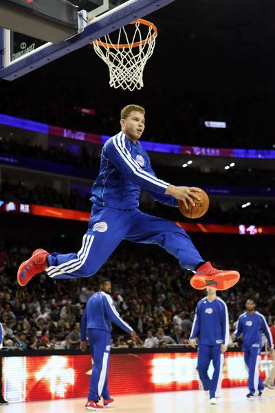 Blake Griffin Los Angeles Clippers Zahřívání Před Soutěží Proti Miami — Stock fotografie