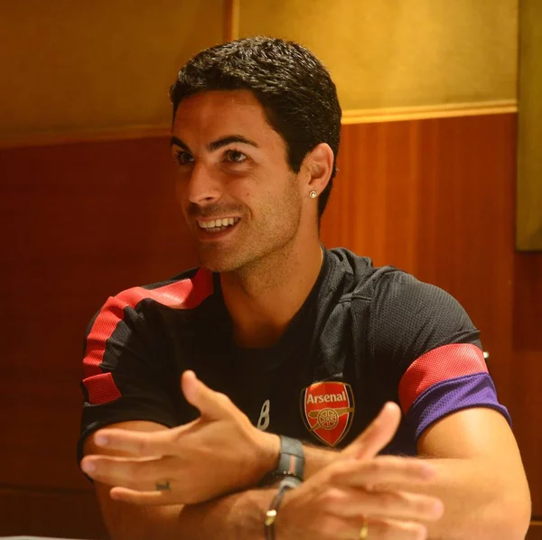 Mikel Arteta Giocatore Della Squadra Calcio Inglese Arsenal Ritratto Durante — Foto Stock