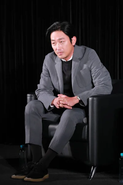 Actor Surcoreano Jung Woo Asiste Una Conferencia Prensa Para Nueva — Foto de Stock