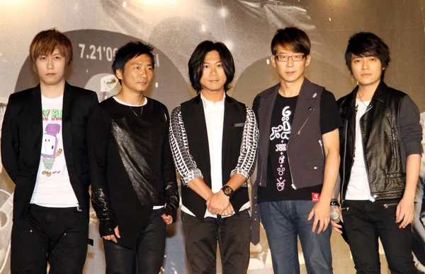 Banda Pop Taiwanesa Mayday Posou Conferência Imprensa Para Próximo Concerto — Fotografia de Stock