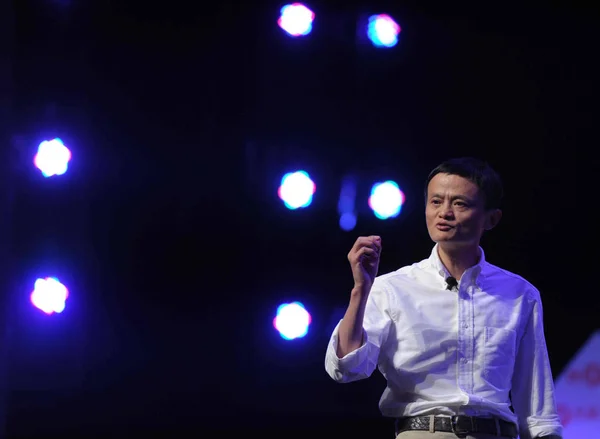 Джек Юнь Основатель Председатель Alibaba Group Выступил Речью Саммите Netrepreneur — стоковое фото