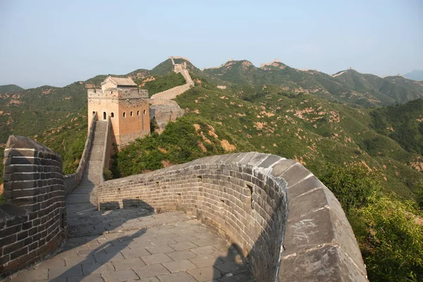Вид Великую Китайскую Стену Уезде Луаньпин Севере Провинции Хэйлунцзян Августа — стоковое фото
