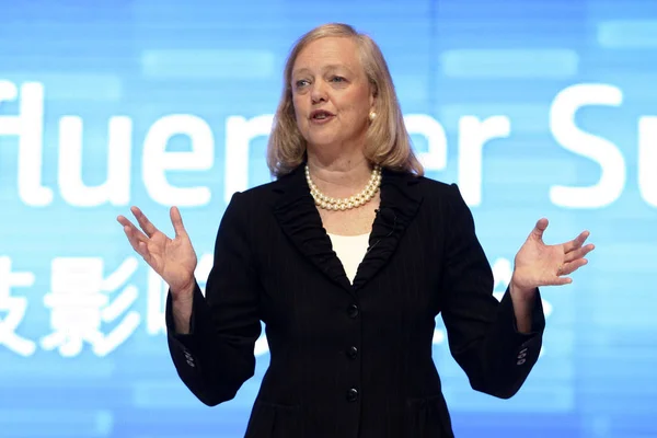Hewlett Packard President Ceo Meg Whitman Delivers Speech Global Influencer — Stock Photo, Image