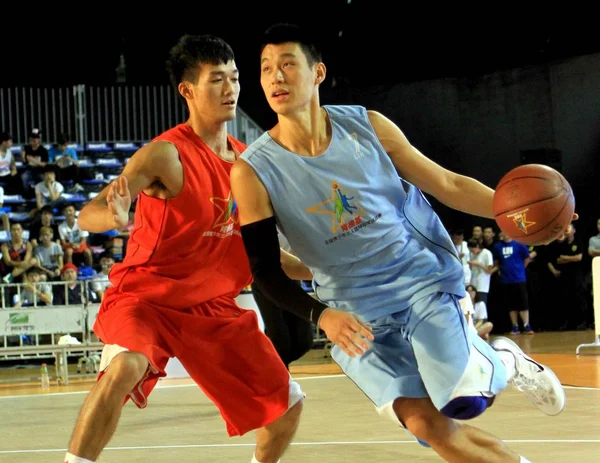 Star Nba Jeremy Lin Des Rockets Houston Contrôle Ballon Lors — Photo