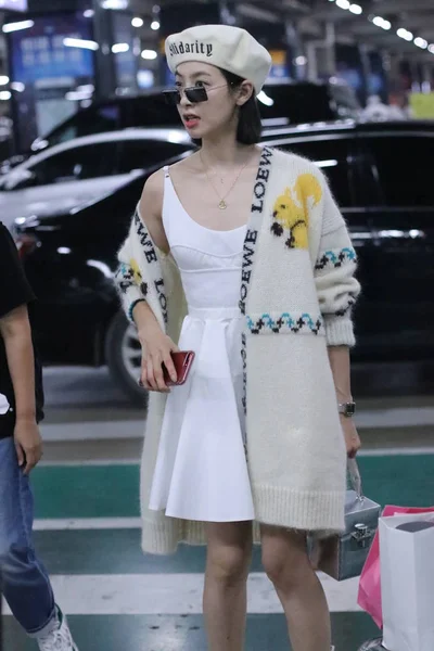 Cantante Actriz China Victoria Song Song Qian Llega Aeropuerto Internacional —  Fotos de Stock