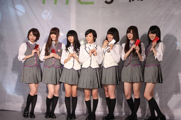 Leden Van Groep Nogizaka46 Van Japanse Idol Poseren Tijdens Een — Stockfoto