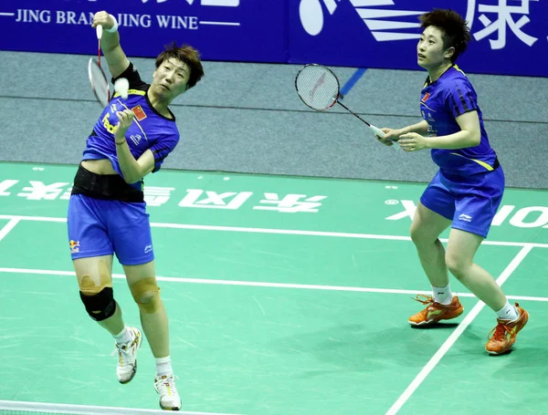 Yang Rechts Und Wang Xiaoli Aus China Treten Halbfinale Der — Stockfoto