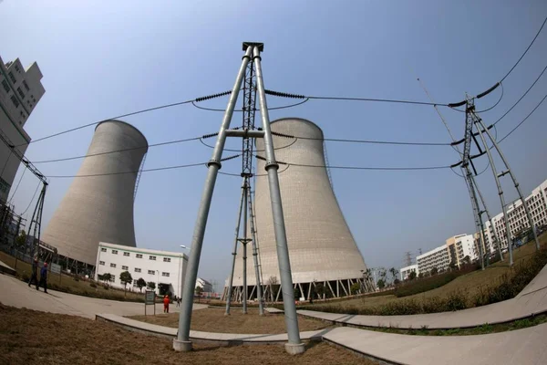 Veduta Una Centrale Elettrica Nella Città Huaibei Provincia Orientale Chinas — Foto Stock