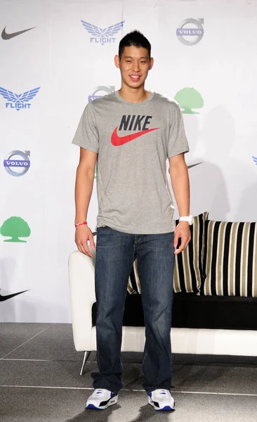 Jeremy Lin Estrella Del Baloncesto Nba Asiste Una Conferencia Prensa — Foto de Stock