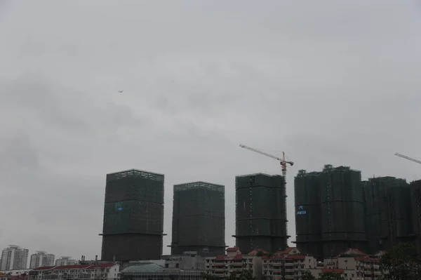 Bild Des Bau Befindlichen Wanda Plaza Der Stadt Mianyang Sichuan — Stockfoto