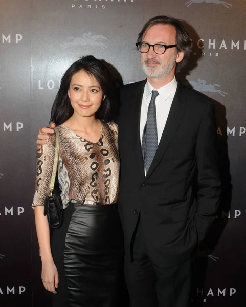 Chinese Actress Gao Yuanyuan Poses Longchamp Ceo Jean Cassegrain Promotional — Stock Photo, Image