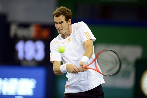 Andy Murray Storbritannien Returnerar Ett Skott Mot Novak Djokovic Serbien — Stockfoto
