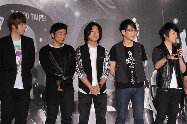 Tchajwanské Popové Kapely Mayday Hovoří Tiskové Konferenci Nadcházející Koncert Večeře — Stock fotografie