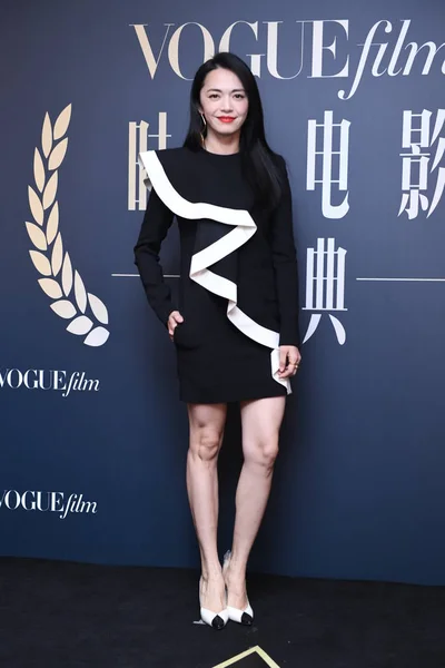Actriz China Yao Chen Posa Mientras Llega Alfombra Roja Para — Foto de Stock