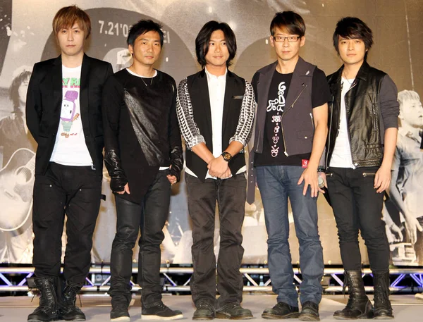 Taiwanees Pop Band Mayday Pose Persconferentie Voor Het Aankomende Concert — Stockfoto