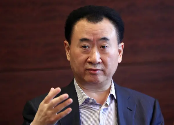 Čínský Delegát Wang Jianlin Předseda Dalianské Wanda Group Hovoří Semináři — Stock fotografie